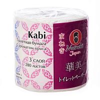 Туалетная бумага Maneki "Kabi" трехслойная с ароматом ириса 1 рулон