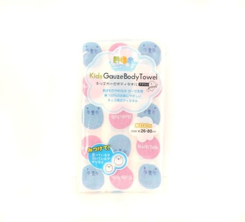 Мочалка детская Kokubo "Kids Gauze Body Towel" марлевая (розово-голубая)