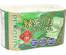 Туалетная бумага Marutomi "Penguin Premium" трехслойная c ароматом зеленого чая 2 рулона