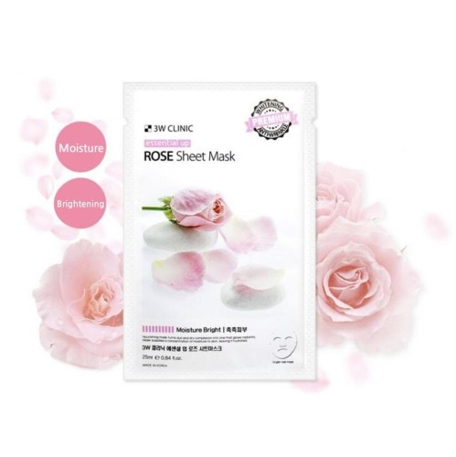 3W Тканевая маска для лица, роза "Essential Up Sheet Mask Rose" 25 г