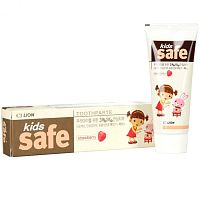 Зубная паста Lion " Kids Safe" детская ароматом клубники (от 3 до 12 лет) 90 г