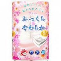 Туалетная бумага Marutomi "Plump and Soft" трехслойная 12 рулонов