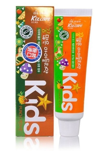 Зубная паста "Kizcare Kids" гелевая, детская с ярким тропическим вкусом с 2 лет 75 г