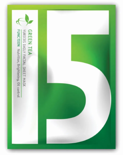 Тканевая маска YURICOS для лица с Зеленым чаем, 22 гр